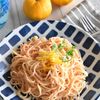 【柚子と明太子の豆乳クリームパスタ】濃厚さの中にさっぱり感も