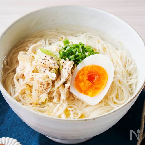優しい味の【塩にゅう麵（温そうめん）】