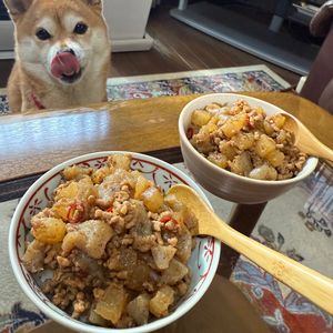 レイチーの作ってみた!投稿(【我が家自慢のごはん泥棒】豚ひき肉と大根こんにゃくの甘辛煮)