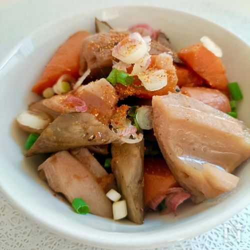 切るだけ10分♩炊飯器で簡単ほったらかし根菜煮