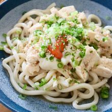 【とろ〜り温玉と豆腐の冷やしうどん】レンジで簡単♪