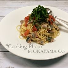秋刀魚とトマトのパスタ