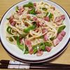 ナムディの作ってみた!投稿(がつんとウマい！【ベーコンとピーマンのガリバタ焼きうどん】)