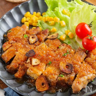 【家族が旨いと大絶賛♪】ガリバタ醤油の絶品トンテキ　#優勝