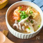 豚とトマトの酸辣湯風スープ﻿