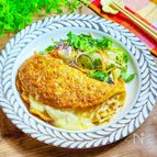 スパイシー！もやしとえのきのチーズオムレツ