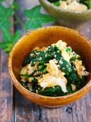 あと一品♪『ほうれん草と卵の炒めナムル』【#作り置き#弁当】