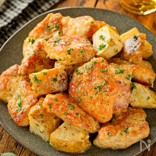 【むね肉と新じゃがのマヨダレがらめ】ビールに最高のやつ