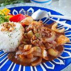 レンジで5分！豚こま肉de玉ねぎカサ増しポークチャップ