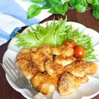 鶏ムネ肉で♪胡麻だく甘辛マヨチキン