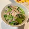 すみれの作ってみた!投稿(もやしと小松菜とちぎりハム《ごま味噌サラダ》)