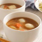 ほっとする味。白玉団子入りの味噌汁