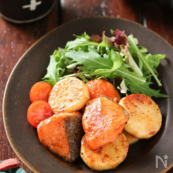 鮭と長いものバター醤油照り焼き【#簡単 #男子が喜ぶ】