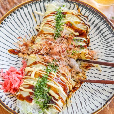 レンジで3分【ライスペーパーのとんぺい焼き風】魅惑のもちもち