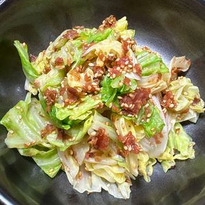 楽ラク手抜キッチン🐶🐾の作ってみた!投稿(【キャベツの梅おかか和え】レンジでパパッと！さっぱり箸休めに)