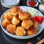 【鶏むね肉と冷凍豆腐のコロコロチキンカツ】節約/お弁当に