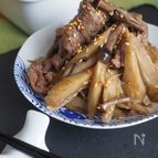 牛肉100gで＊牛肉とごぼうの甘辛煮【調味料全部大さじ2】