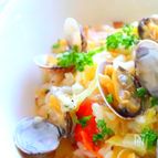 レンジで簡単！アサリとベーコンのチーズリゾット