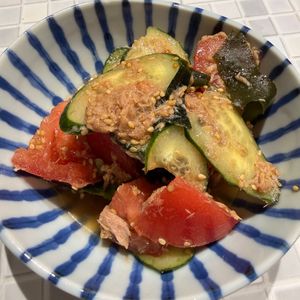 でぃみママの作ってみた!投稿(トマトときゅうりとわかめの中華サラダ【#切って和えるだけ】)