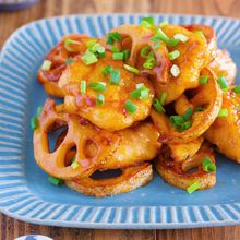 放置でOK♪『鶏むね肉とレンコンの重ね焼き〜甘酢照り焼き〜』