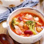 栄養満点♡旨味凝縮！『ベーコンとお豆のトマトスープ』