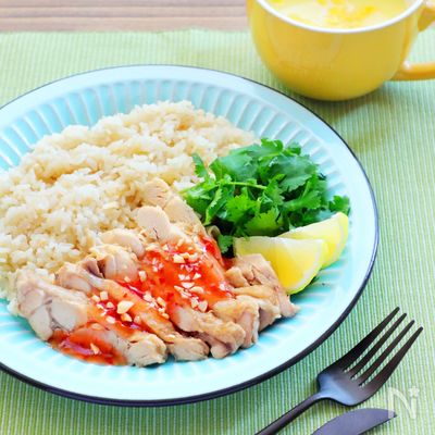 炊飯器で同時におかずとご飯☆アジアン鶏飯