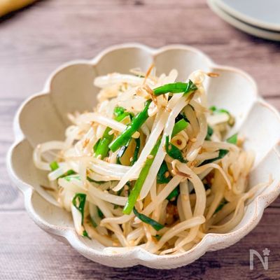 レンジで簡単♪ニラともやしのピリ辛ナムル