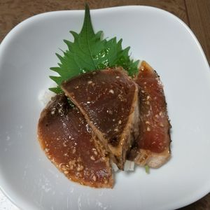 ももの作ってみた!投稿(5分!韓国風かつおのたたき・子どもがグッと食べるようになる♪)