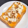 ゆっこの作ってみた!投稿(朝食に!*柿とカッテージチーズのハニートースト*)
