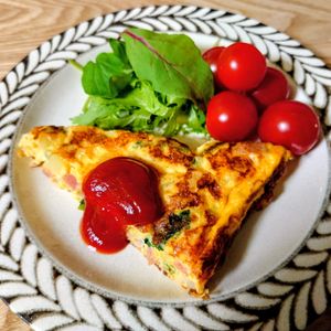1063890の作ってみた!投稿(【簡単スパニッシュオムレツ】フライパンで完成!お手軽オムレツ)