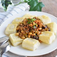お餅で!豆のキーマカレー ~ごはんが無い時の#簡単ランチに~