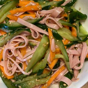 くだもの大好き🧡の作ってみた!投稿(【きゅうりとハムの中華和え】簡単中華サラダ♡副菜にぴったり♬)