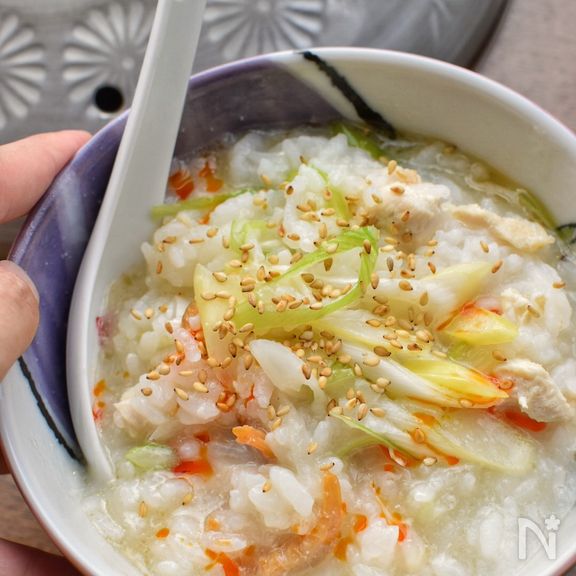 おかわりが止まらない♡激うま♡参鶏湯風中華粥♡