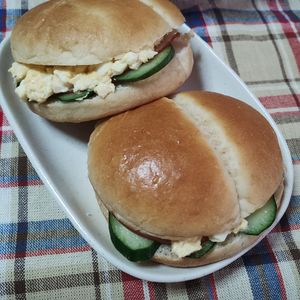 M＊Pの作ってみた!投稿(めんたいマヨたまごのサンドイッチ)