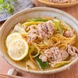 【豚こま肉のねぎ塩レモンパスタ】ワンパンだから美味しい♪