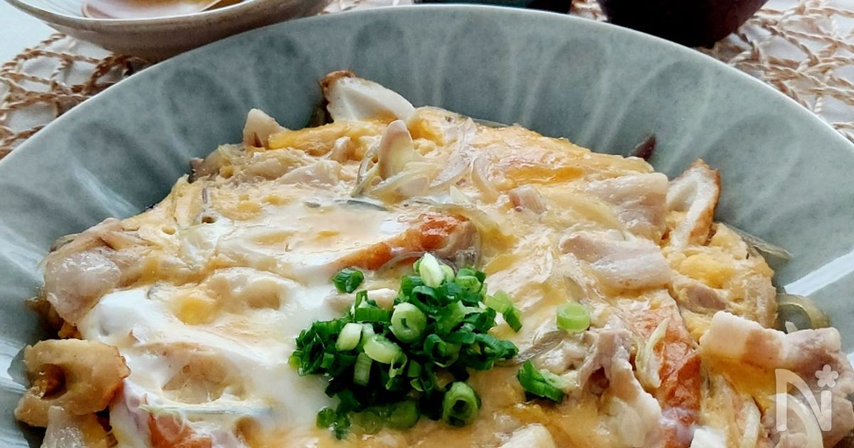 豚肉とちくわの卵とじ