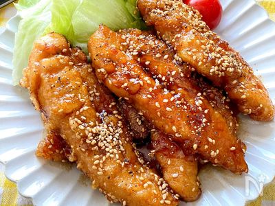 ごまたっぷり♡やみつき！ささみの甘辛揚げ【節約レシピ】 | レシピ