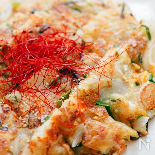 ふわとろ!新玉ねぎの豆腐チヂミ