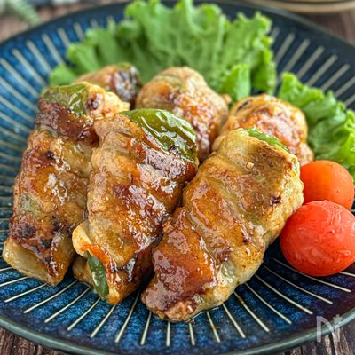 【キムチーズの肉巻きピーマン】ボリューム満点おかず！