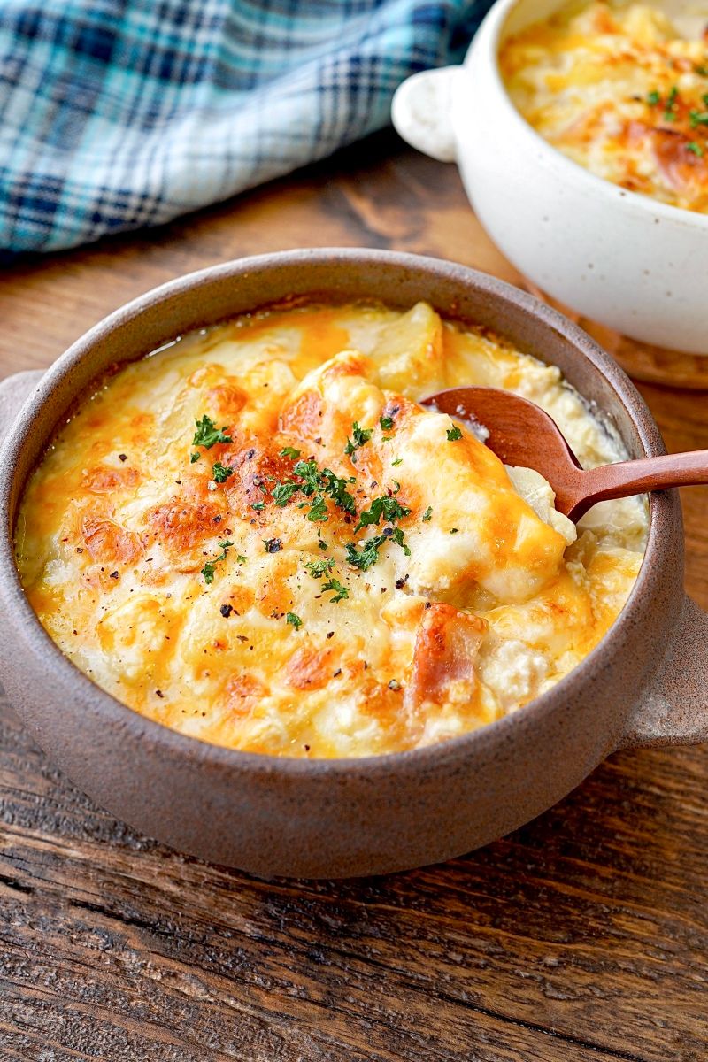 お豆腐のベーコンポテトグラタン