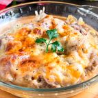 【包丁も火も使わない！】ひき肉のコンソメチーズ焼き