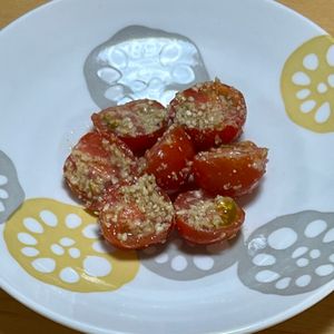 キャピタンの作ってみた!投稿(◆トマトのすりごまナムル◆1分で完成！)