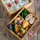 一瞬でなくなった！【トロットロ茄子とオクラの甘酢あん弁当】