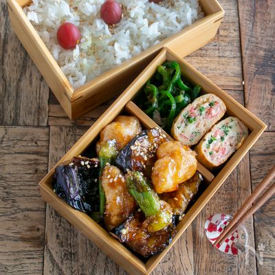 一瞬でなくなった!【トロットロ茄子とオクラの甘酢あん弁当】