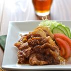 玉ねぎおろしだれの豚肉カリっとしょうが焼き