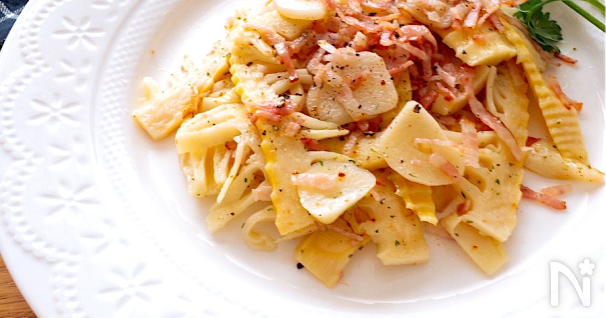 シンプルがちょー美味しい♡筍のガーリックペッパー炒め | レシピ