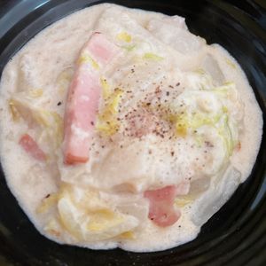 あーちゃん·͜· ♡の作ってみた!投稿(【白菜とベーコンのクリーム煮】ほっこり旨み♩パパッと簡単！)