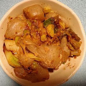 チョビの助の作ってみた!投稿(こんにゃくのねぎ味噌炒め)