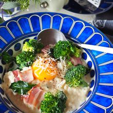 【レンジのみ】残りご飯で！豆乳カルボナーラリゾット#夜食にも