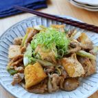 ちぎり厚揚げと豚こまのオイスター炒め
